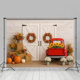 Aperturee - Aperturee Autumn Barn Boho Wooden Door Sweet Wedding Backdrop